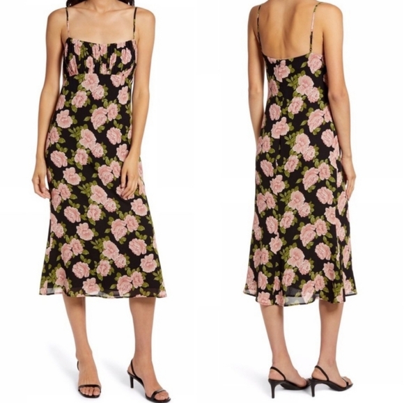 Reformation Dresses & Skirts - REFORMATION Arie Sleeveless Floral Print Midi Dress Size 6